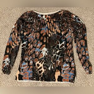 Talbots 100% Merino Wool Abstract Animal Print Sweater – Tag Missing